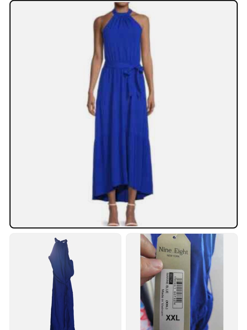 Nine·Eight New York Royal Blue Backless Halter Maxi Dress - XXL